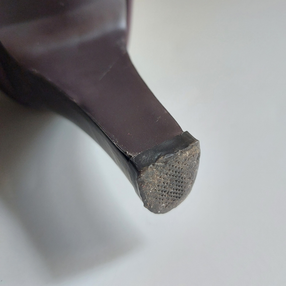 Lane Bryant - Faux Suede Brown Knee-High Heeled Boots w/ Zipper - Picture 9 of 12